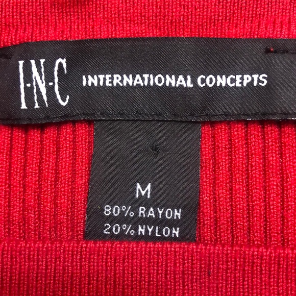 INC red choker neck sweater - Picture 6 of 7
